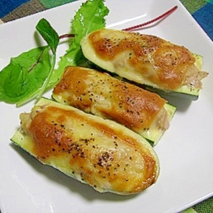 絶品!ズッキーニのツナマヨチーズ焼き